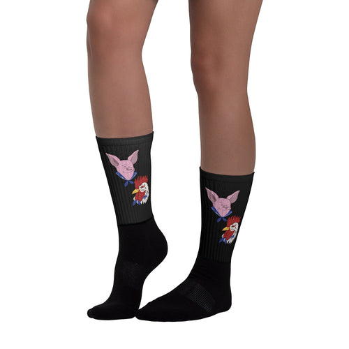 Pig and Rooster Sailor Socks by Rogue Dynamics
