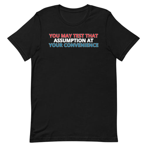 You May Test That Assumption shirt by Rogue Dynamics