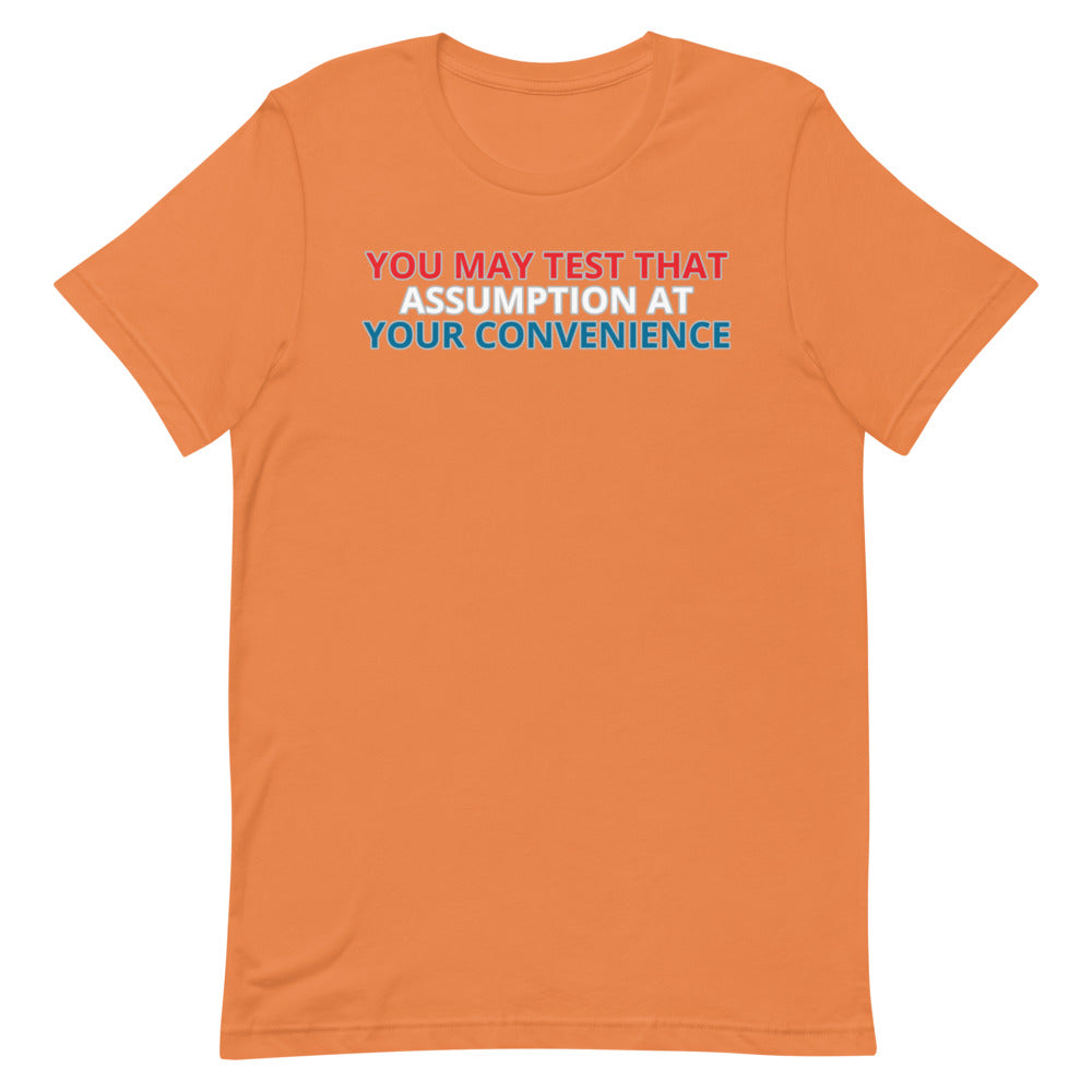 You May Test That Assumption shirt by Rogue Dynamics