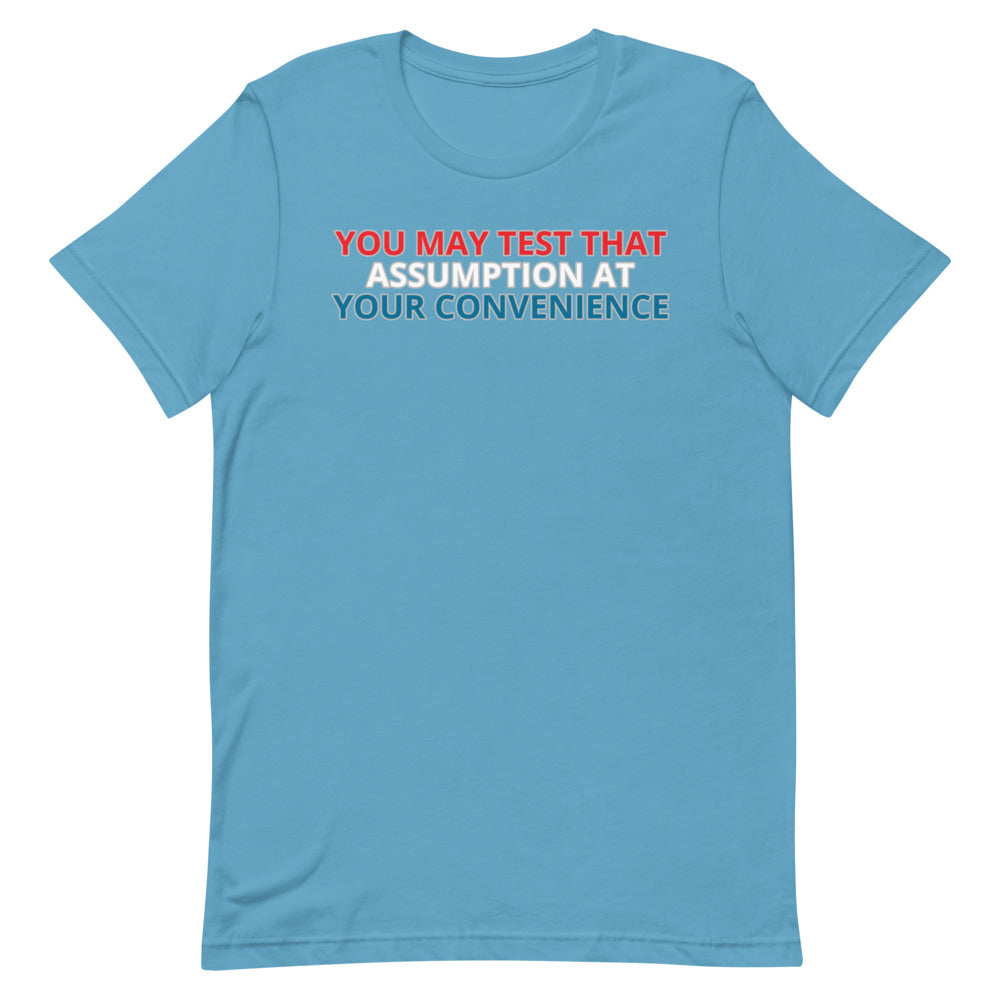 You May Test That Assumption shirt by Rogue Dynamics