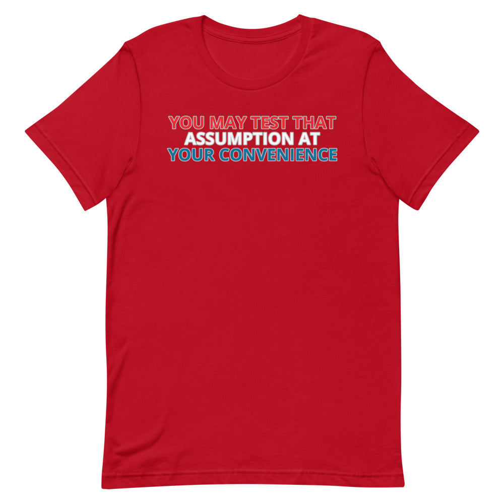 You May Test That Assumption shirt by Rogue Dynamics