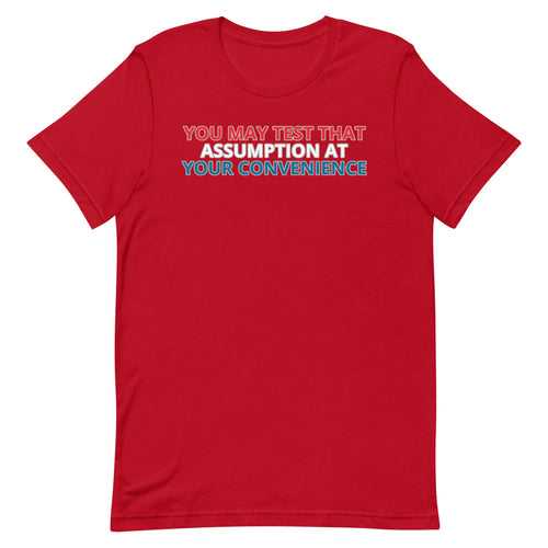 You May Test That Assumption shirt by Rogue Dynamics
